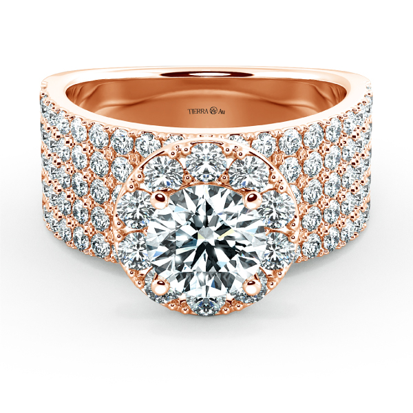 Nhẫn kim cương Halo bản lớn NKC2013